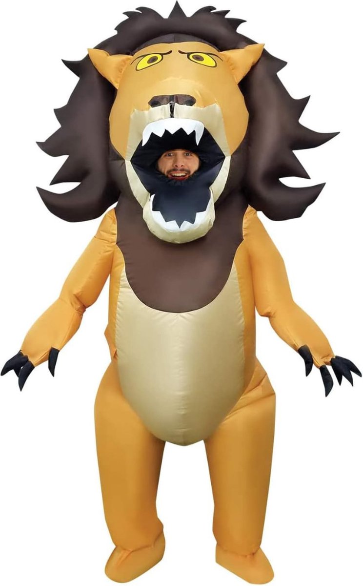 Verkleedpak - Opblaasbaar Leeuwenkostuum - Reusachtige Mond - Halloween Kostuum Volwassenen